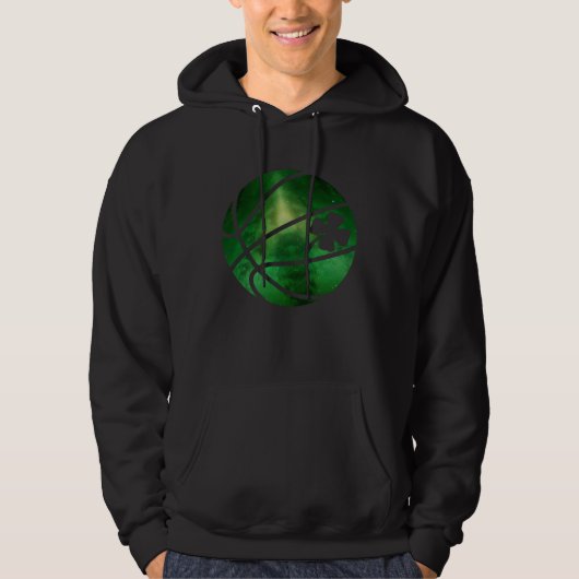 Basketball Shamrock Lucky C Irish St Patrick s Day Hoodie (Voorkant)