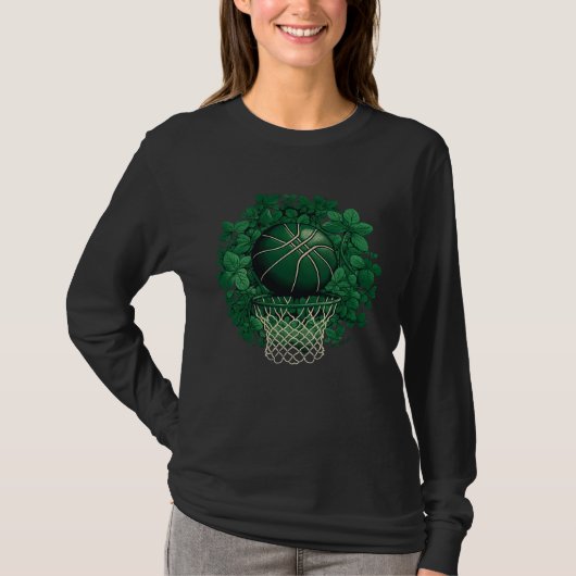 Basketball Shamrock Lucky C Irish St Patrick s Day T-shirt (Voorkant)