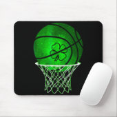 Basketball Shamrock Lucky Clover Irish St Patrick' Muismat (Met muis)