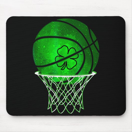 Basketball Shamrock Lucky Clover Irish St Patrick' Muismat (Voorkant)