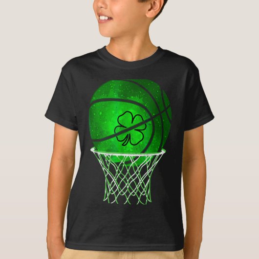 Basketball Shamrock Lucky Clover Irish St Patrick' T-shirt (Voorkant)