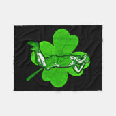 Basketball Shamrock St Patrick's Day Srt Lover Boy Fleece Deken (Voorkant (Horizontaal))