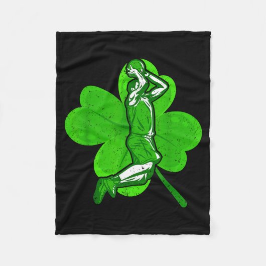 Basketball Shamrock St Patrick's Day Srt Lover Boy Fleece Deken (Voorkant)