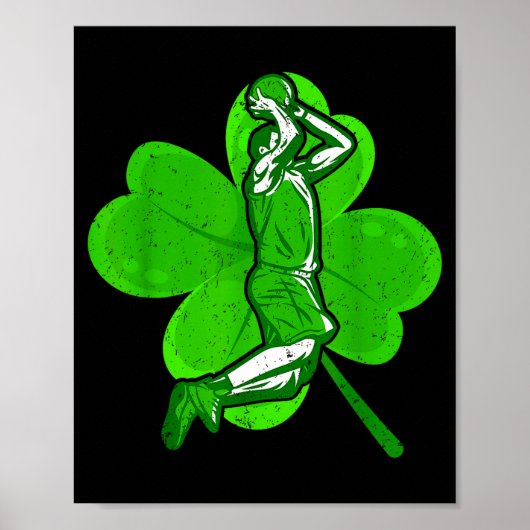 Basketball Shamrock St Patrick's Day Srt Lover Boy Poster (Voorkant)