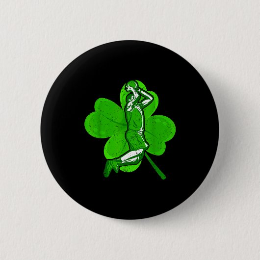 Basketball Shamrock St Patrick's Day Srt Lover Boy Ronde Button 5,7 Cm (Voorkant)