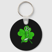 Basketball Shamrock St Patrick's Day Srt Lover Boy Sleutelhanger (Voorkant)