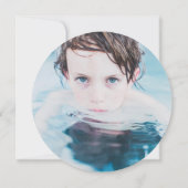 Basketball Shape Photo Boy Birthday Circle Kaart (Achterkant)