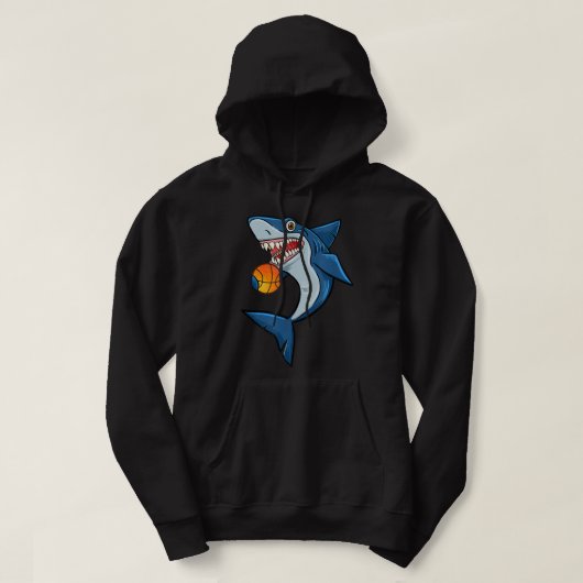 Basketball Sharks Love Dierenvrienden Funny Mannen Hoodie (Design voorkant)