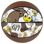 Basketball Sheep Brown Hearts Bumblebee Basketbal (Voorkant)