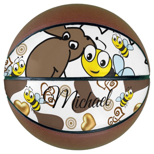Basketball Sheep Brown Hearts Bumblebee Basketbal (Voorkant)