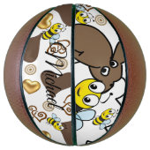 Basketball Sheep Brown Hearts Bumblebee Basketbal (Verticaal)