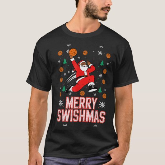 Basketball Shirt Boys Christmas Pajamas Merry Swis (Voorkant)