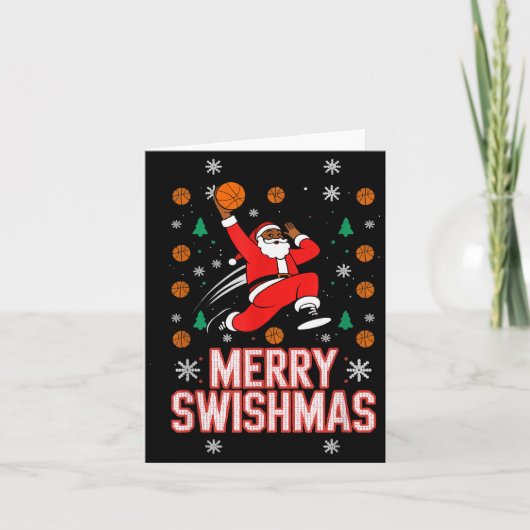 Basketball Shirt Boys Christmas Pajamas Merry Swis Kaart (Voorkant)