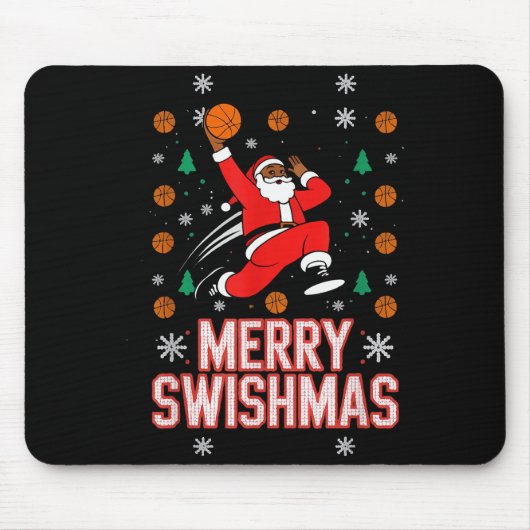 Basketball Shirt Boys Christmas Pajamas Merry Swis Muismat (Voorkant)