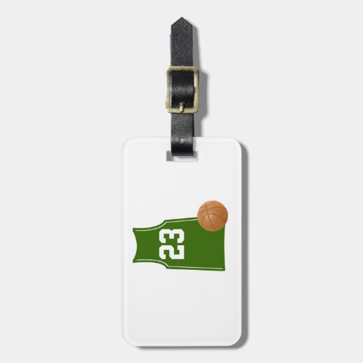 Basketball Shirt met Basketball Bagagelabel (Voorkant verticaal)