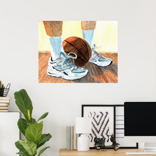Basketball Shoes Canvas Print (Thuiskantoor)