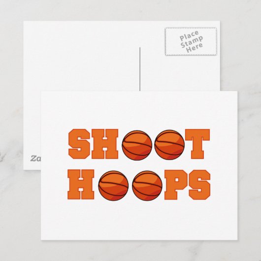 Basketball Shoot Hoops T-shirts en cadeautjes Briefkaart (Voorkant / Achterkant)