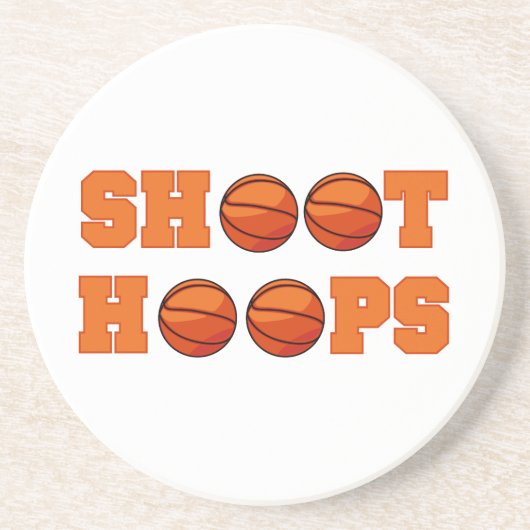 Basketball Shoot Hoops T-shirts en cadeautjes Zandsteen Onderzetter (Voorkant)