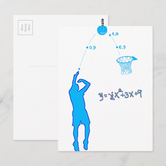 Basketball Shot and Quadratic-vergelijking Briefkaart (Voorkant / Achterkant)