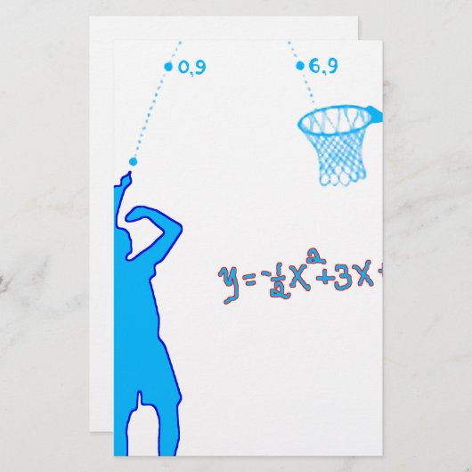 Basketball Shot and Quadratic-vergelijking Briefpapier (Voorkant / Achterkant)