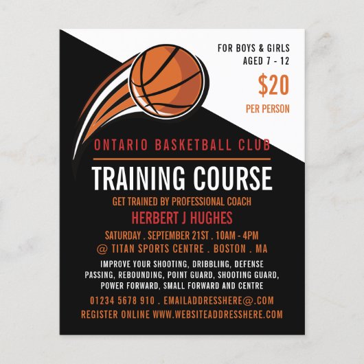 Basketball Shot, Basketball Training Course Flyer (Voorkant)