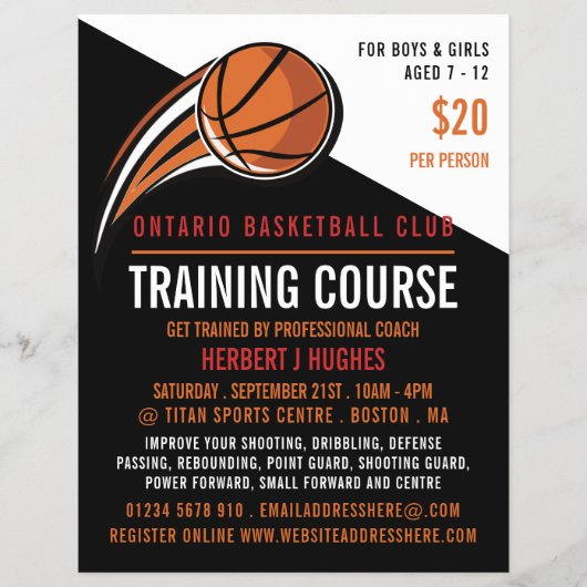 Basketball Shot, Basketball Training Course Flyer (Voorkant)