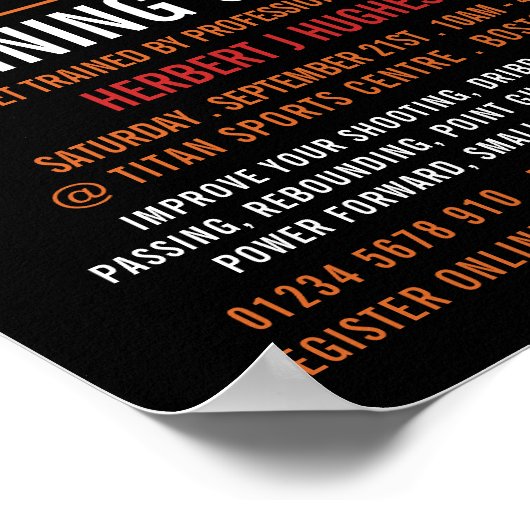 Basketball Shot, Basketball Training Course Poster (Hoek)