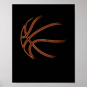 Basketball Silhouette Bball Player Coach Team Poster