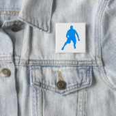 Basketball Silhouette Vierkante Button 5,1 Cm (In situ)