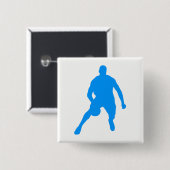 Basketball Silhouette Vierkante Button 5,1 Cm (Voorkant /achterkant)