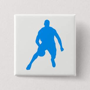 Basketball Silhouette Vierkante Button 5,1 Cm