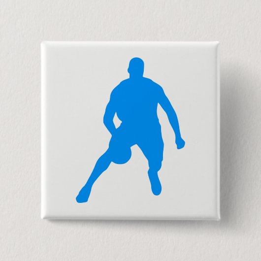 Basketball Silhouette Vierkante Button 5,1 Cm (Voorkant)
