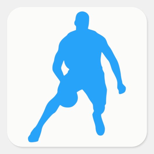 Basketball Silhouette Vierkante Sticker (Voorkant)