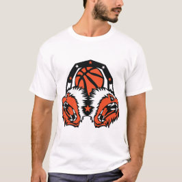 basketball singe schreeuwt naar het sportlogo cart t-shirt