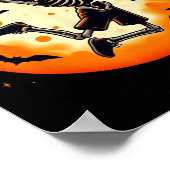 Basketball Skeleton Halloween Mannen Boys Basketba Poster (Hoek)