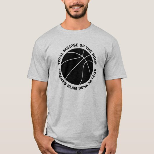 Basketball Slam Dunk Add Name and Date T-shirt (Voorkant)