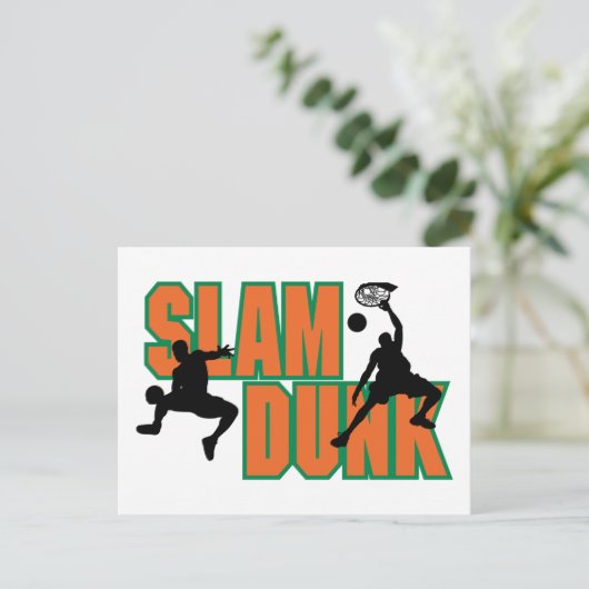 Basketball Slam Dunk Briefkaart (Staand voorkant)