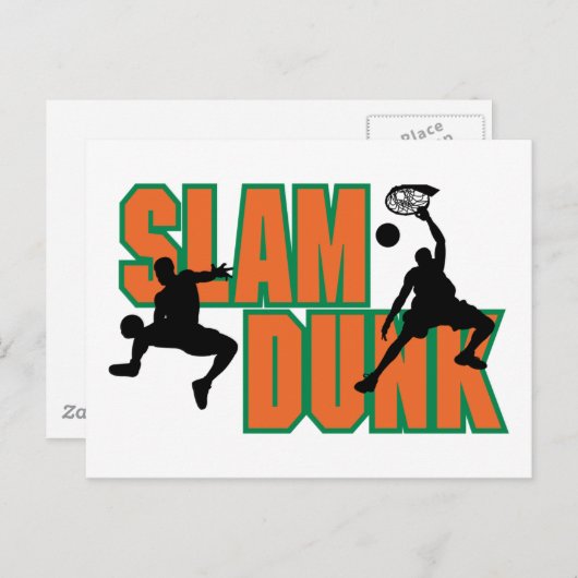 Basketball Slam Dunk Briefkaart (Voorkant / Achterkant)