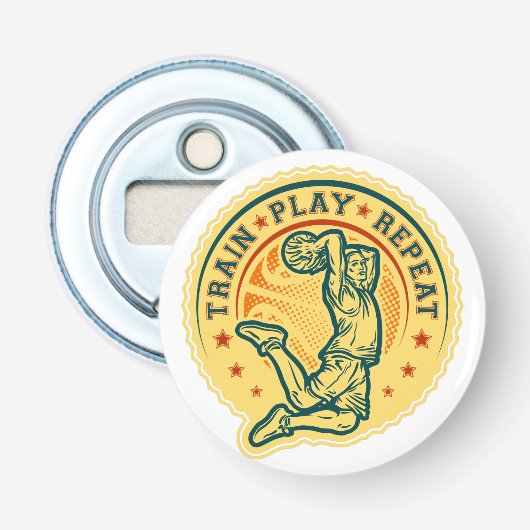 Basketball Slam Dunk  Design Button Flesopener (Voorkant)