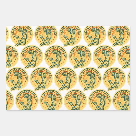 Basketball Slam Dunk Design Inpakpapier Vel (Voorkant 3)