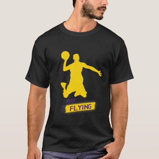 Basketball Slam Dunk Jump Silhouette Player Keep F T-shirt (Voorkant)