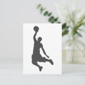 Basketball Slam Dunk silhouette Briefkaart (Staand voorkant)
