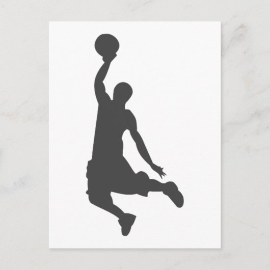 Basketball Slam Dunk silhouette Briefkaart (Voorkant)