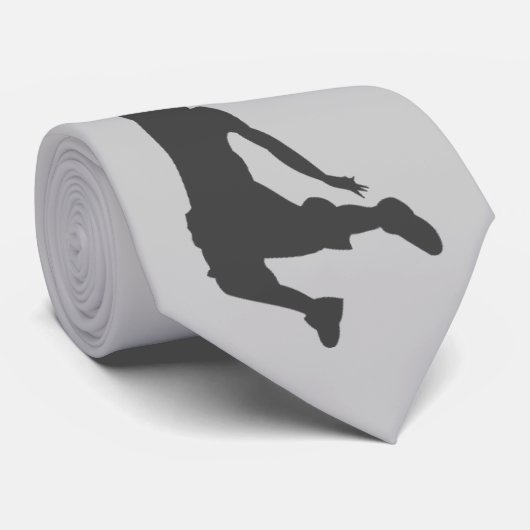 Basketball Slam Dunk silhouette Stropdas (Opgerold)