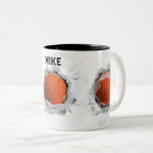 Basketball Slam Dunk Tweekleurige Koffiemok (Voorkant rechts)