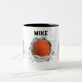 Basketball Slam Dunk Tweekleurige Koffiemok