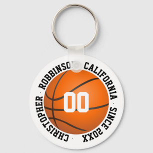 Basketball sleutelhanger met spelernummernaam