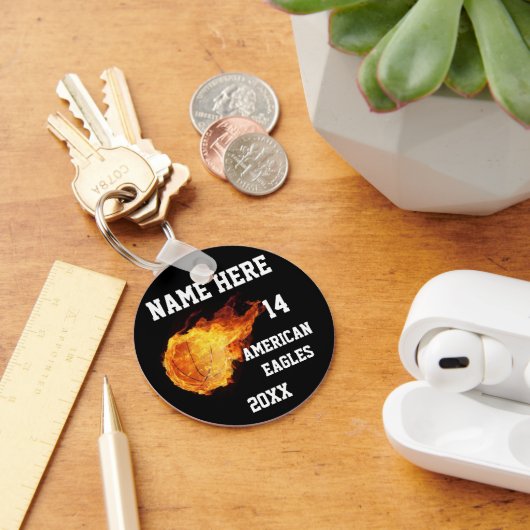 Basketball-Sleutelhangers met afspeelnaam Sleutelhanger (Bureau)