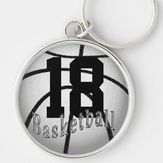 Basketball Sleutelhangers met UW Jersey NUMBER (Voorkant)