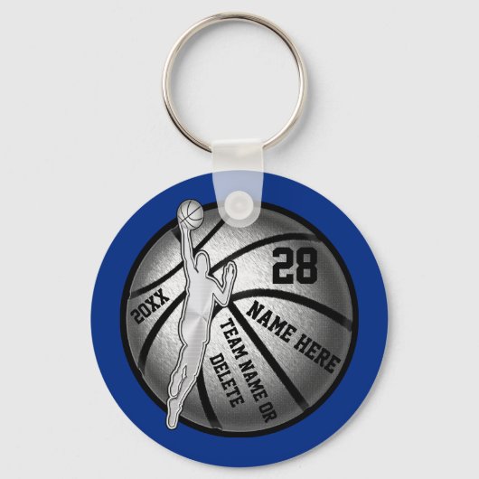 Basketball-Sleutelhangers, vier tekstvakken en uw  Sleutelhanger (Voorkant)